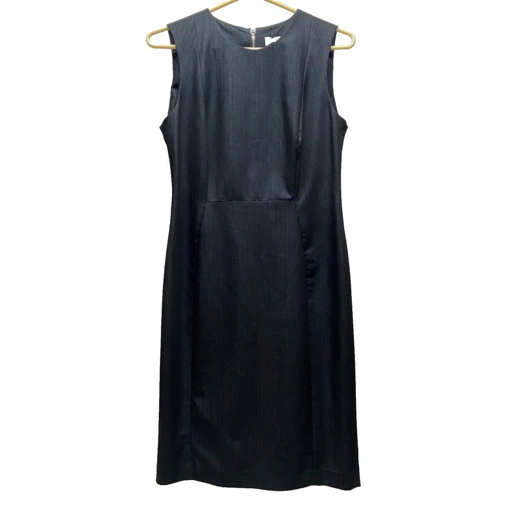 Calvin Klein Sleeveless Sheath Dress Women's Small Dark Grey Knee Length GUC